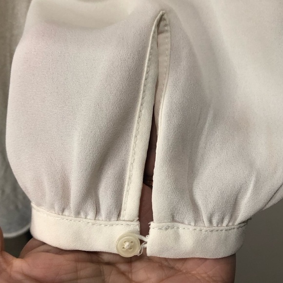 LOFT (PM) White/Cream Long Sleeve Blouse - Picture 3 of 8